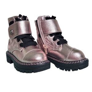 Kurt Geiger London Girl's Kensington Metallic Pink Leather Strap Ankle  Boots 5M